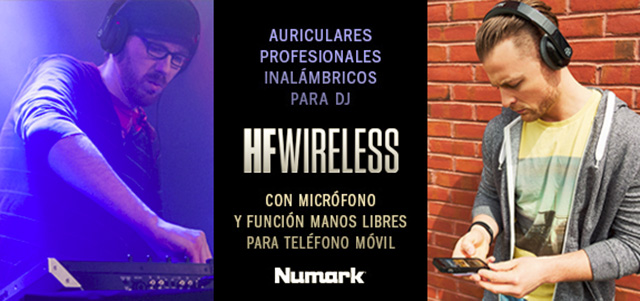 HF Wireless de Numark, los auriculares con doble función: para cabina o inalámbricos con manos libres para el móvil